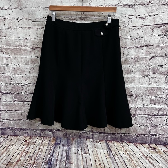 Chaps Black Trumpet Hem Skirt - Picture 1 of 8